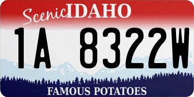 ID license plate 1A8322W