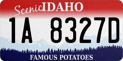 ID license plate 1A8327D