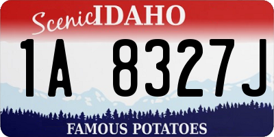 ID license plate 1A8327J