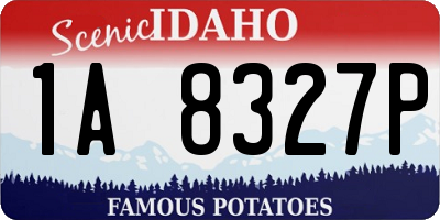 ID license plate 1A8327P