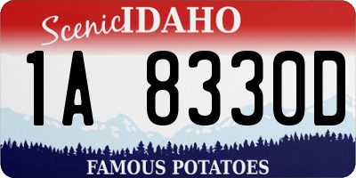 ID license plate 1A8330D