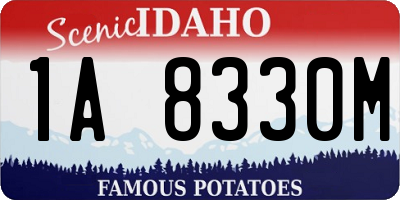ID license plate 1A8330M