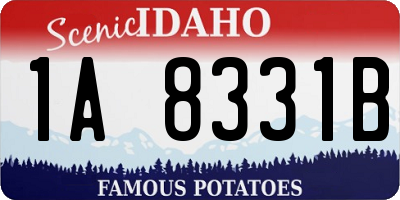 ID license plate 1A8331B