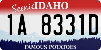 ID license plate 1A8331D