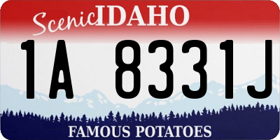 ID license plate 1A8331J