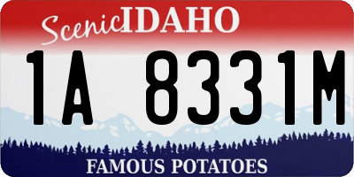 ID license plate 1A8331M