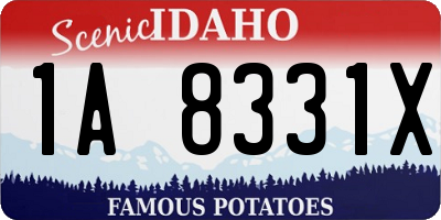 ID license plate 1A8331X