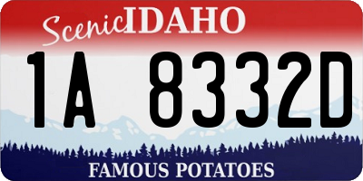 ID license plate 1A8332D