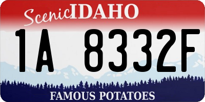 ID license plate 1A8332F