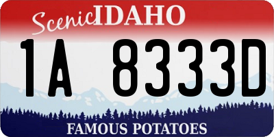 ID license plate 1A8333D
