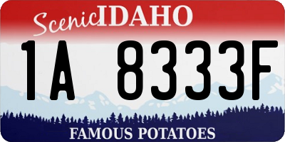 ID license plate 1A8333F