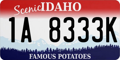 ID license plate 1A8333K
