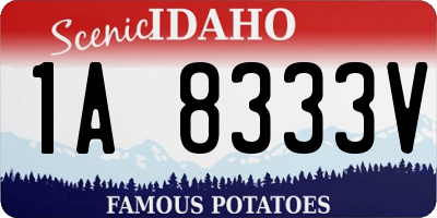 ID license plate 1A8333V