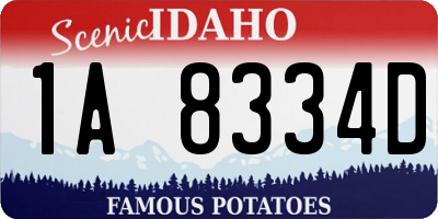 ID license plate 1A8334D