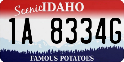 ID license plate 1A8334G