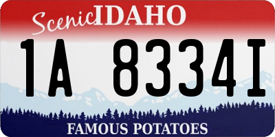 ID license plate 1A8334I