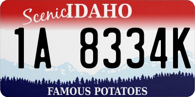 ID license plate 1A8334K