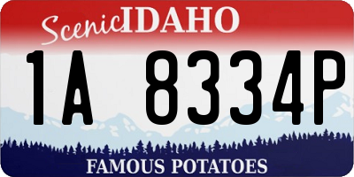 ID license plate 1A8334P