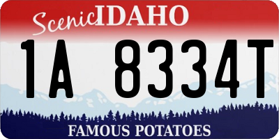 ID license plate 1A8334T
