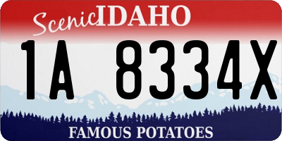 ID license plate 1A8334X