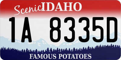 ID license plate 1A8335D