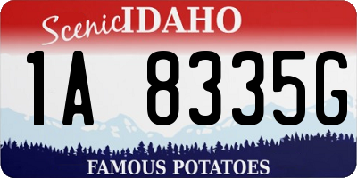 ID license plate 1A8335G