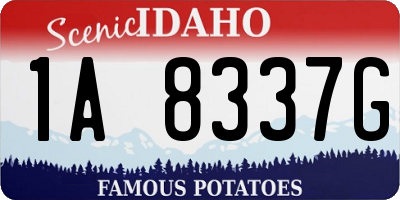 ID license plate 1A8337G