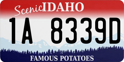 ID license plate 1A8339D