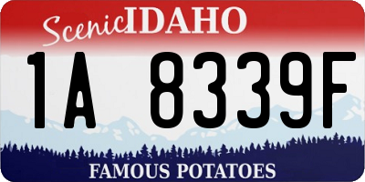 ID license plate 1A8339F