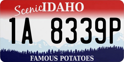 ID license plate 1A8339P