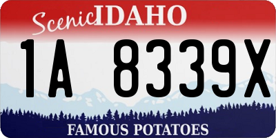 ID license plate 1A8339X