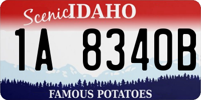 ID license plate 1A8340B