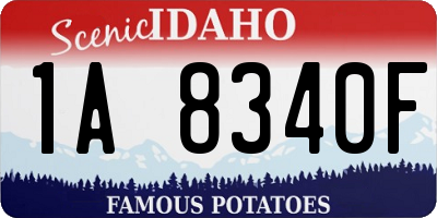 ID license plate 1A8340F