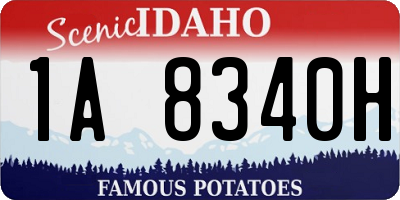ID license plate 1A8340H