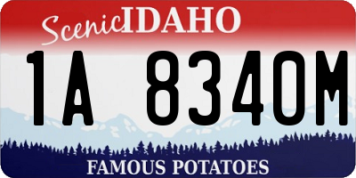 ID license plate 1A8340M