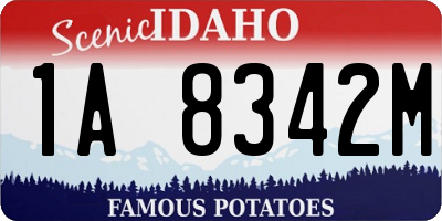 ID license plate 1A8342M