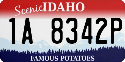 ID license plate 1A8342P