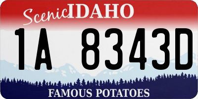 ID license plate 1A8343D