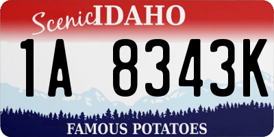 ID license plate 1A8343K