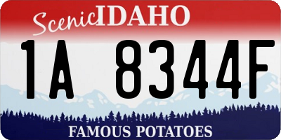 ID license plate 1A8344F