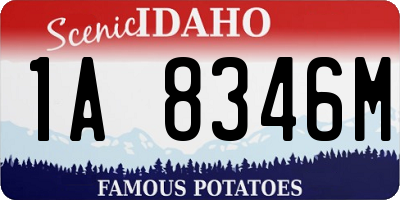 ID license plate 1A8346M