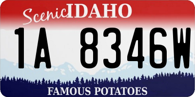 ID license plate 1A8346W