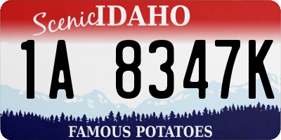 ID license plate 1A8347K
