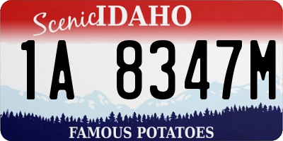 ID license plate 1A8347M