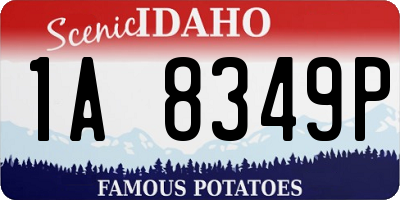 ID license plate 1A8349P