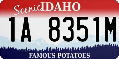 ID license plate 1A8351M