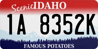 ID license plate 1A8352K