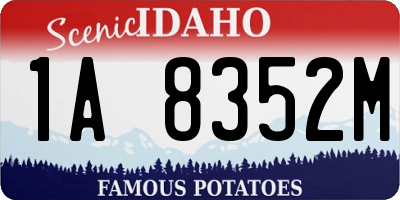 ID license plate 1A8352M
