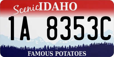 ID license plate 1A8353C