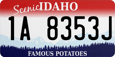 ID license plate 1A8353J